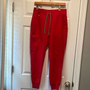Figs Red Track Pants